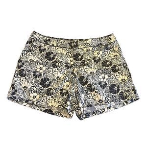 Eddie Bauer woman’s 18W nylon swim beach black white floral shorts vacation